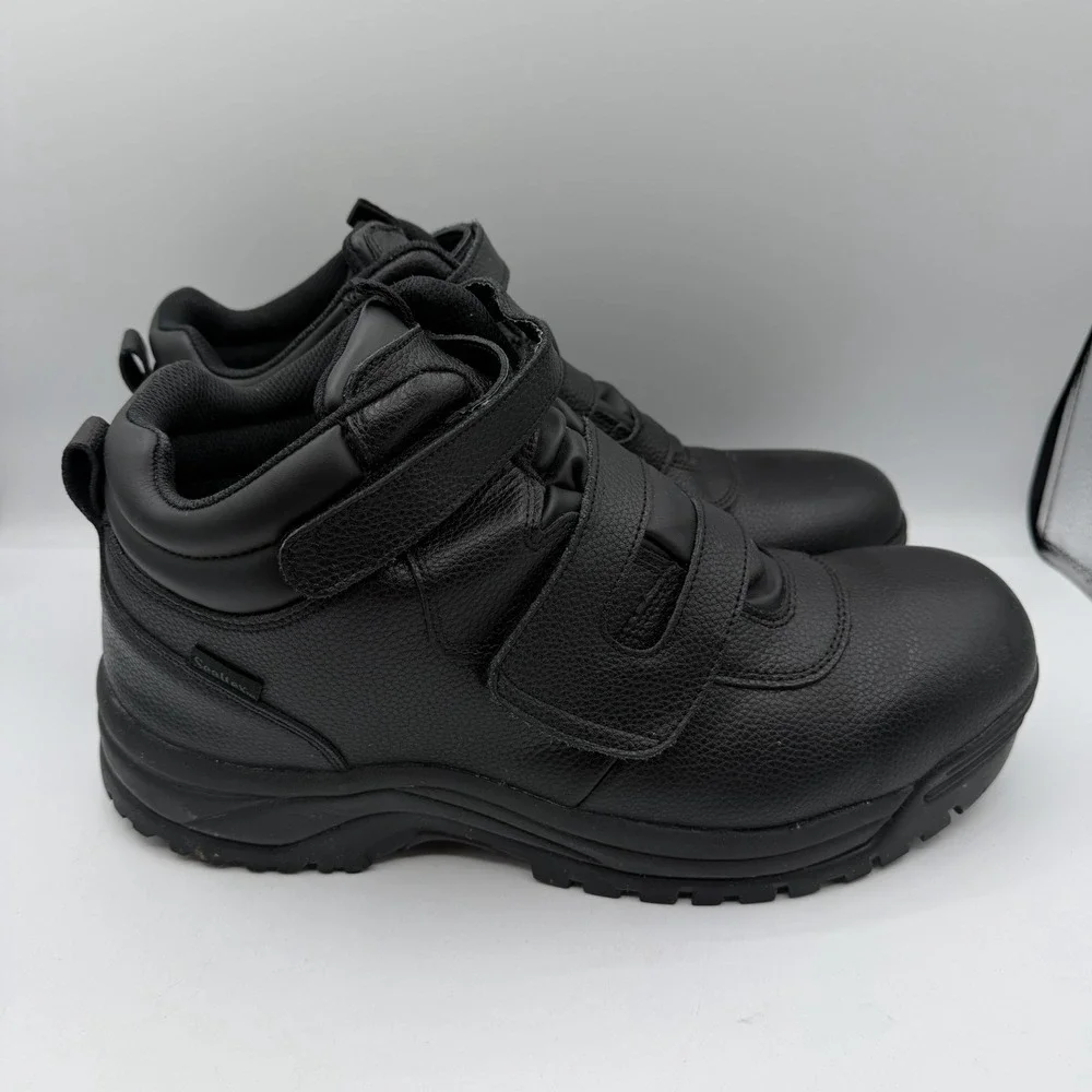 Propet Cliff Walker Boots Mens 14 XX(5E)‎ Black Double-Strap Waterproof MPRX85